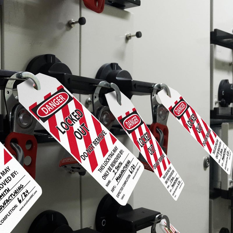 AccuformNMC 100 Lockout Tags by-The-Roll, Danger Locked Out Do Not Remove, US Made OSHA Compliant Tags, Waterproof PF-Cardstock, Resists Tears, 6.25"x3", TAR418 - Image 5